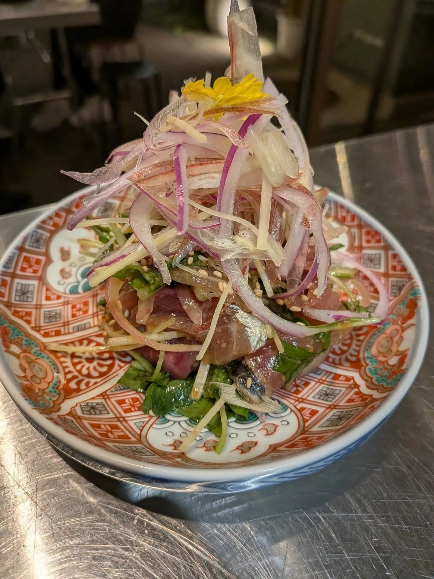 鯵ラー油胡麻和え